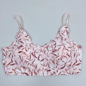 Adrienne Vittadini Studio Padded Bralette Size XL Floral Pink Convertible Straps